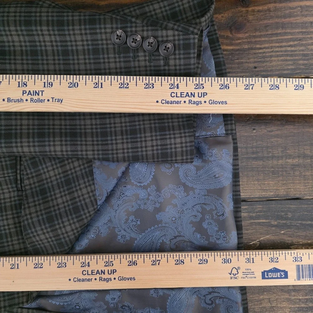 Haggar Men's Sport Coat Blazer Two Button Brown Checked‎ polyester LARGE